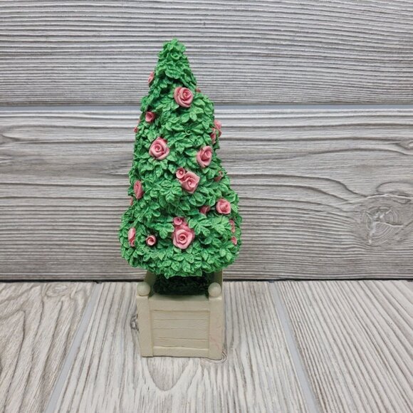 Dept 56 Spring Easter Topiary Flowering Tree Pink Roses Snowbunnies Fairy Gard 1 - Picture 3 of 7